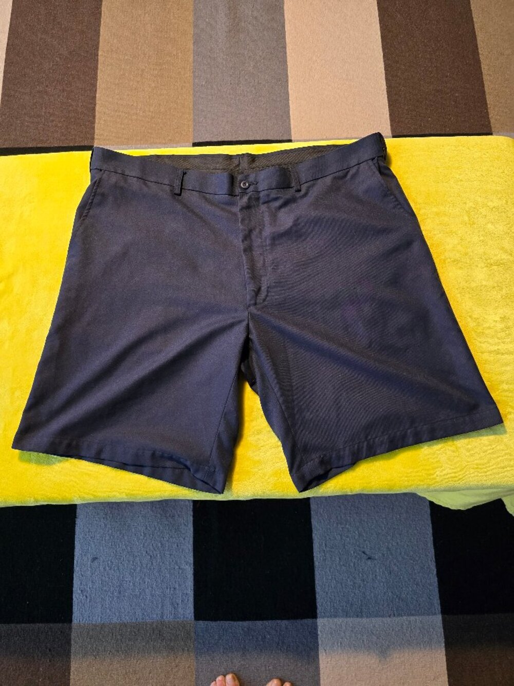 Savane Men's Royal Blue Flat Front Casual Chino Golf Shorts Size 40